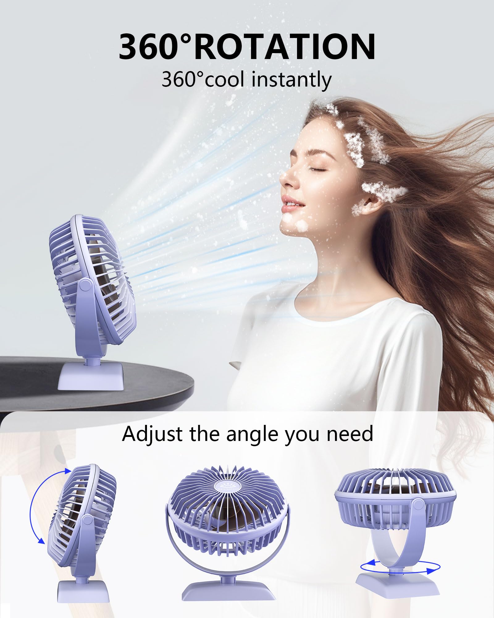 Usb Desk Fan, Mini Fan But Powerful, Portable Usb Fan With 3 Speeds, Quiet Table Personal Fan, 360Rotate Coolness, Small Table F