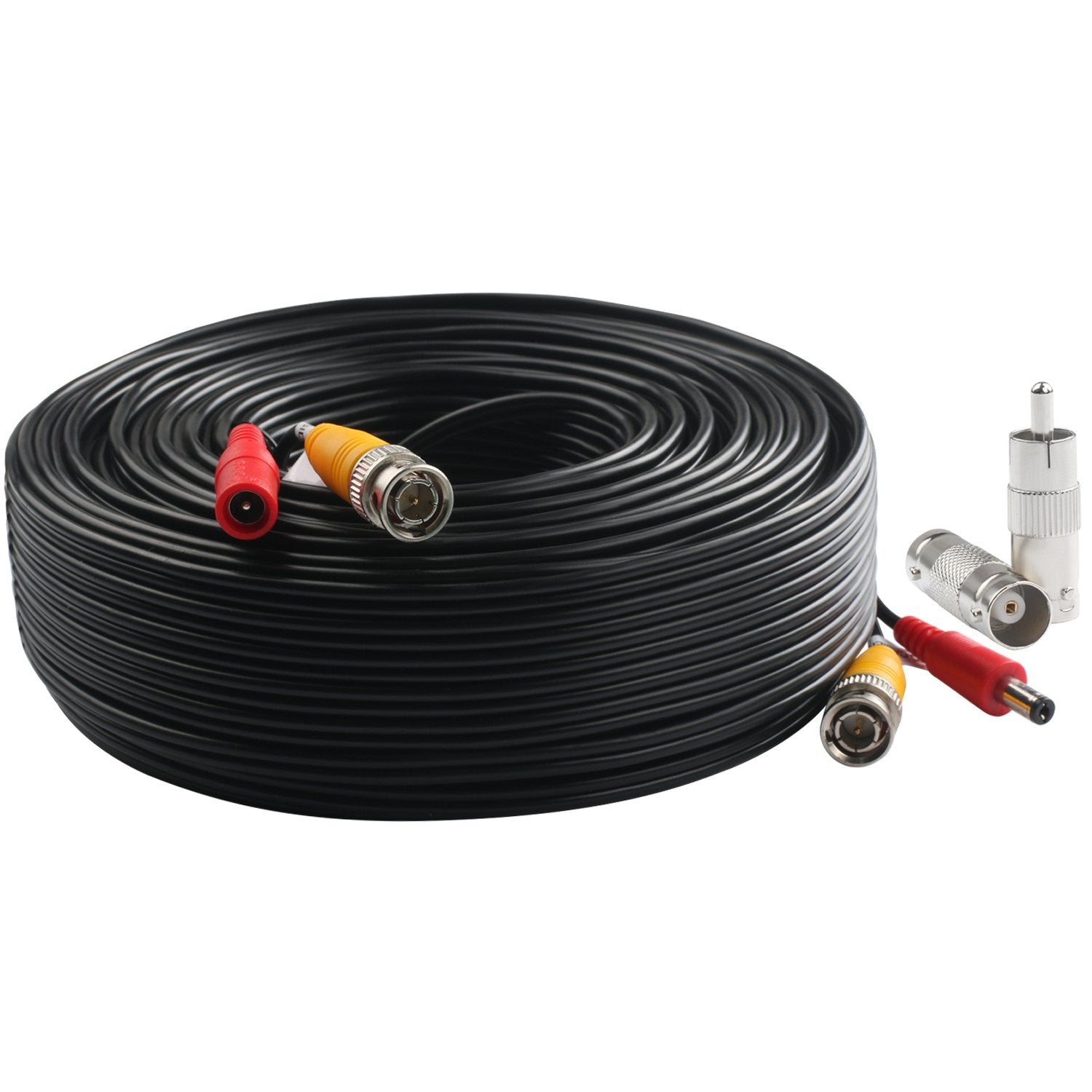 Postta Bnc Video Power Cable (200 Feet) Video Security Camera Cable Wire With Two Connectors For Cctv Dvr Surveillance System