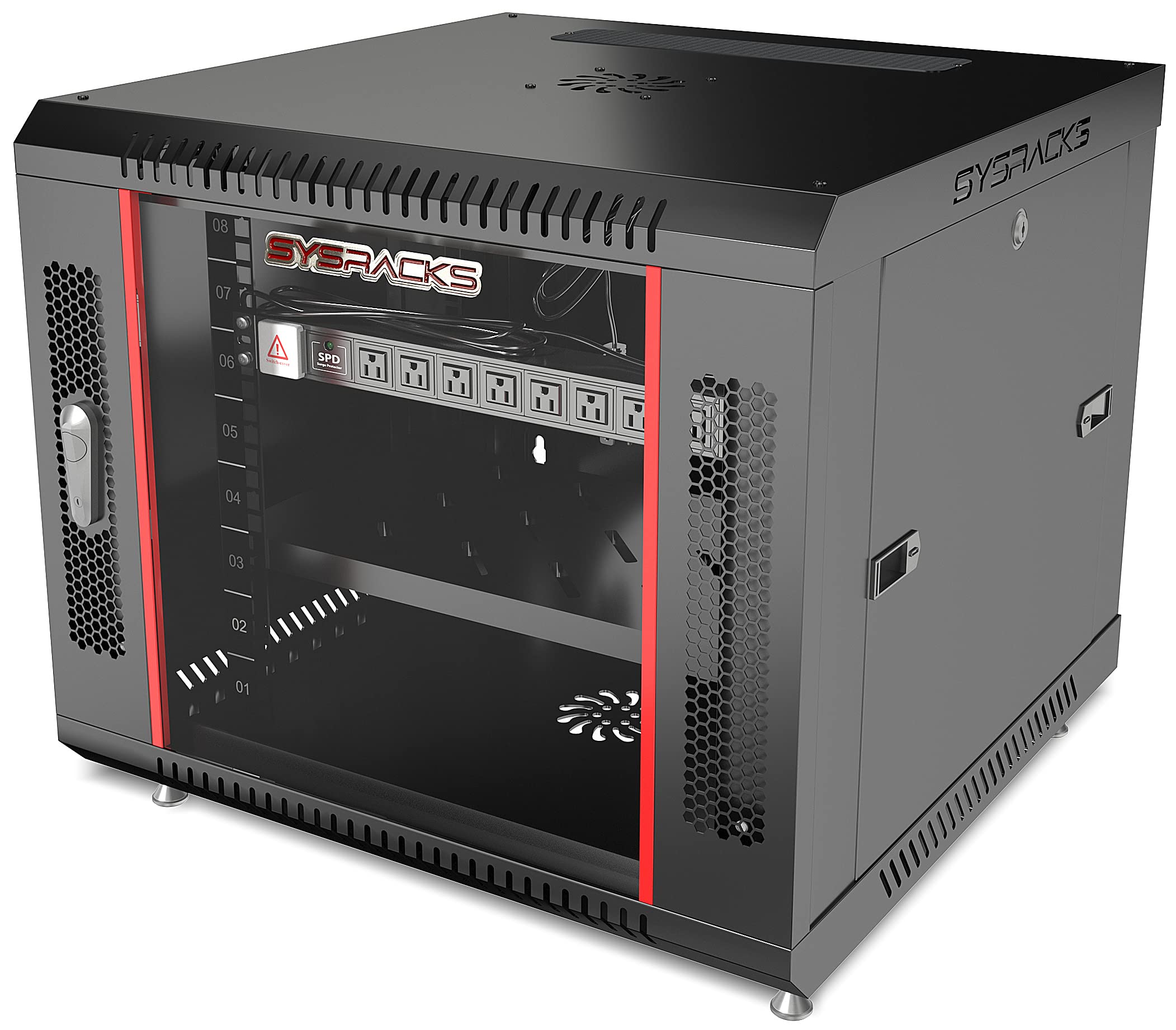 Powerbar On Server Rack Network Data Cabinet 9U Rack Mount Wall Mount It Rack Locking Server R ...