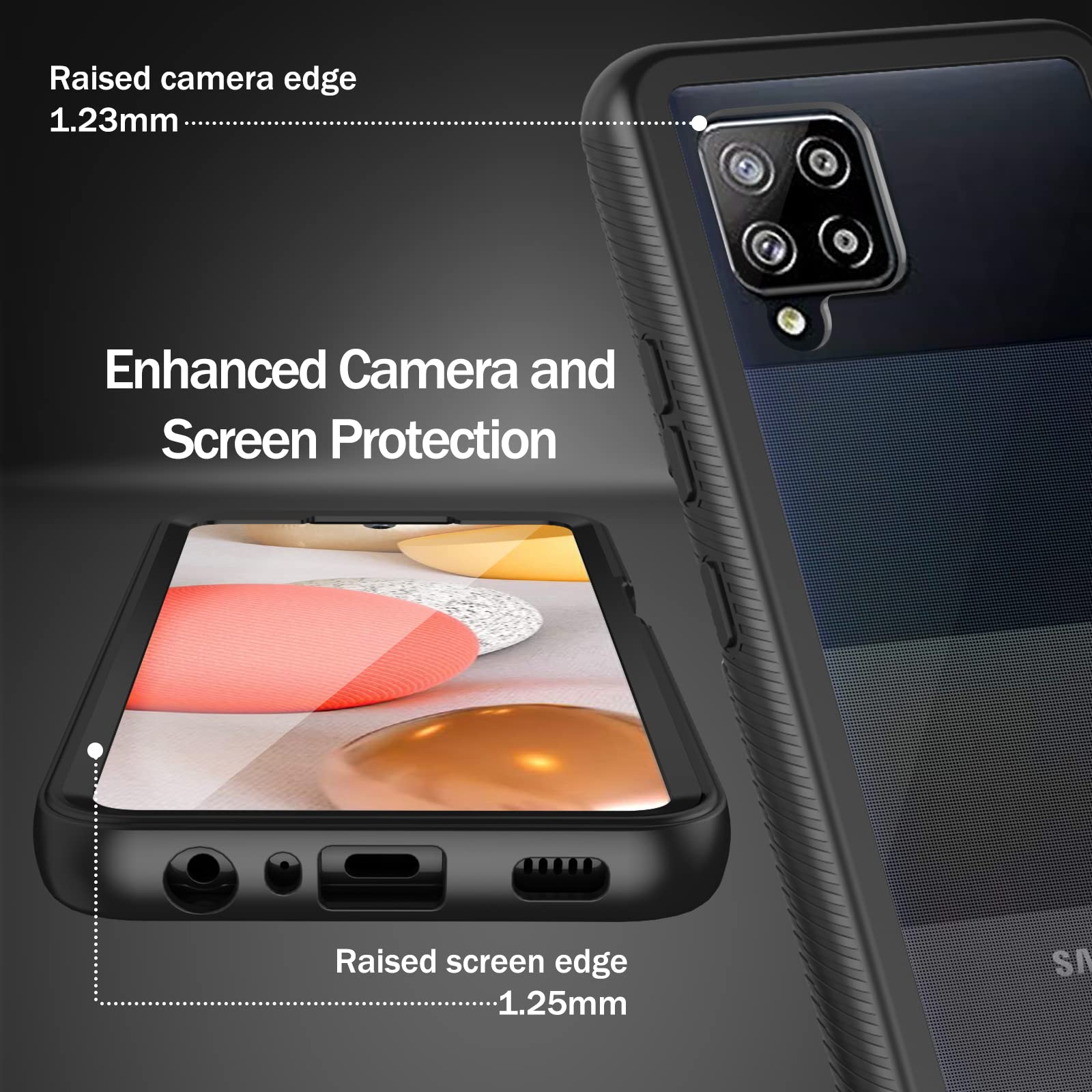 Wahhle Compatible With Samsung Galaxy A42 5G Case, Built In Screen Protector Full Body Shockproof Slim Fit Bumper Protective Pho