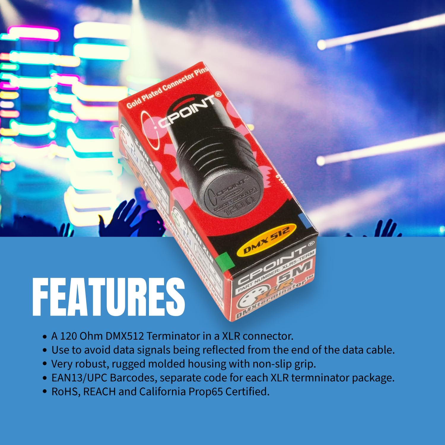 Sirs E 2 Pack   Cpoint Dmxterminator Xlr 5 Pin Dmx Terminator 120 Ohm Xlr5 Term