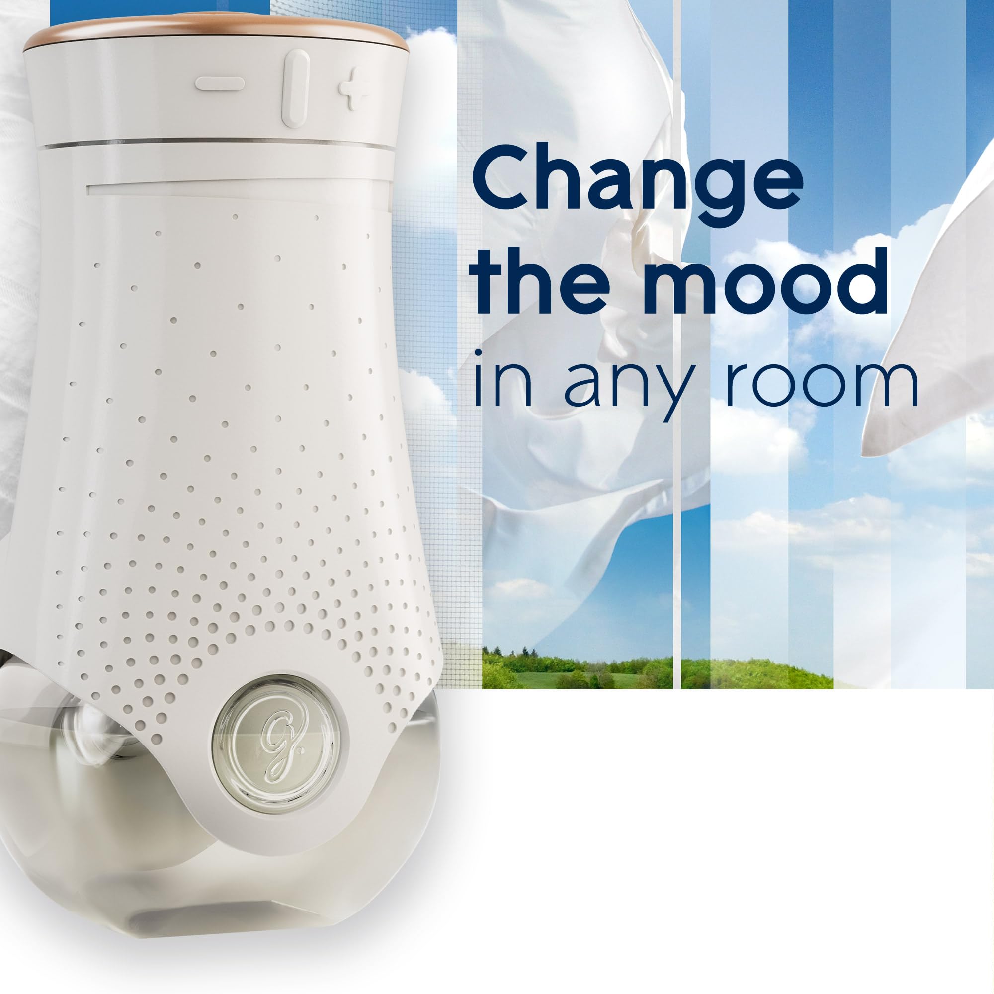 Glade Plugins Refills Air Freshener Starter Kit, Scented Oil For Home And Bathroom, Clean Linen, 0.67 Fl Oz, 1 Warmer + 1 Refill