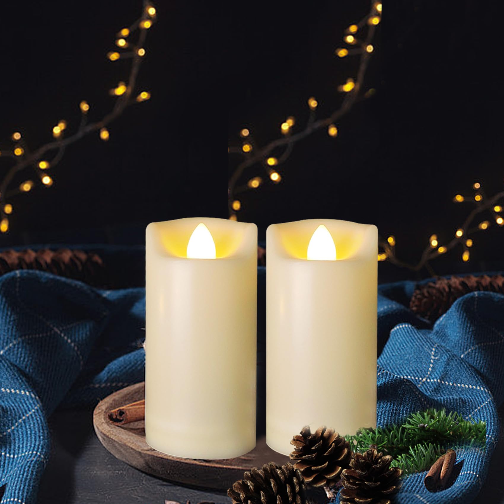 Led Battery Operated Candles 2''X4'' Plastic Flickering Flameless Candles With Timer Outdoor Waterproof Wedding Party Halloween