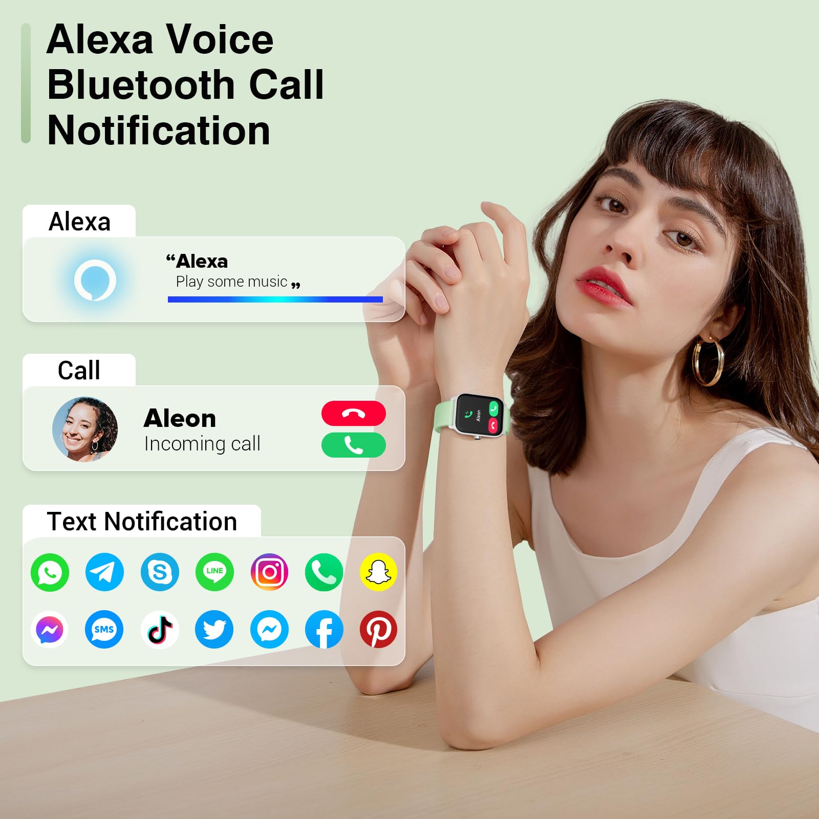 Smart Watches For Men/Women, 1.8'' Alexa Built In Fitness Tracker Watch With Bluetooth Calls, Ip68 Waterproof, Heart Rate/Sleep/