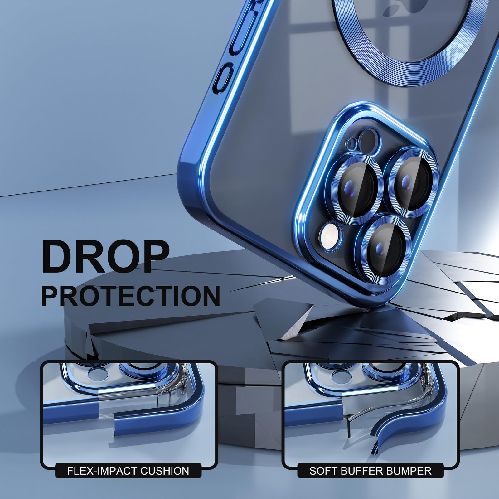 Misea Magnetic For Iphone 15 Pro Case Compatible With Magsafe [Never Yellowing] [Military Grade Drop Protection] Full Camera Len