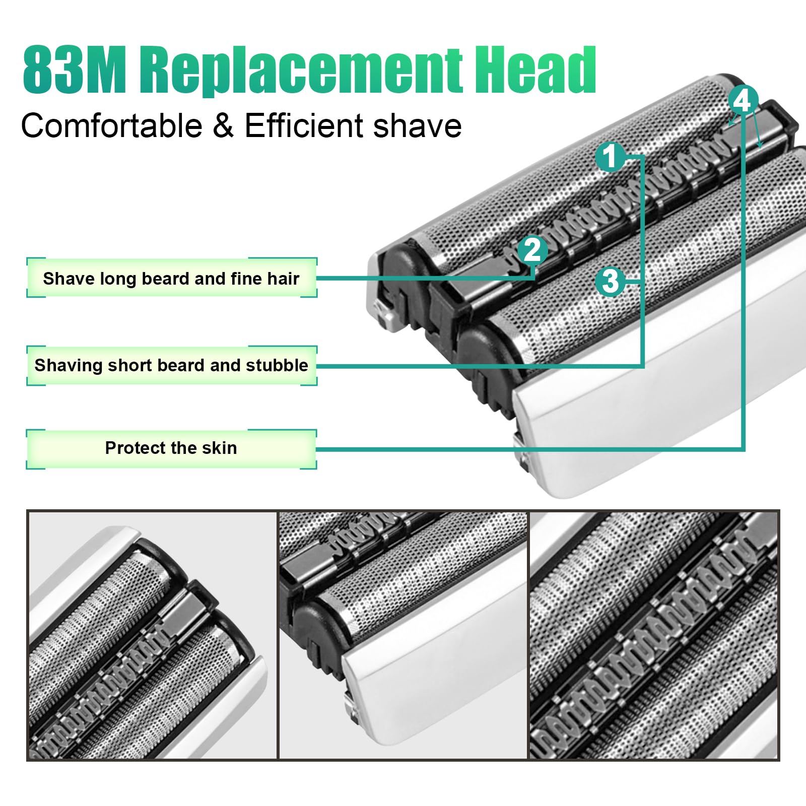 Series 8 83M Electric Shaver Head Replacement,Compatible With Braun S8 Replacement Head Electric Razor Blades Model 8370Cc,8340S