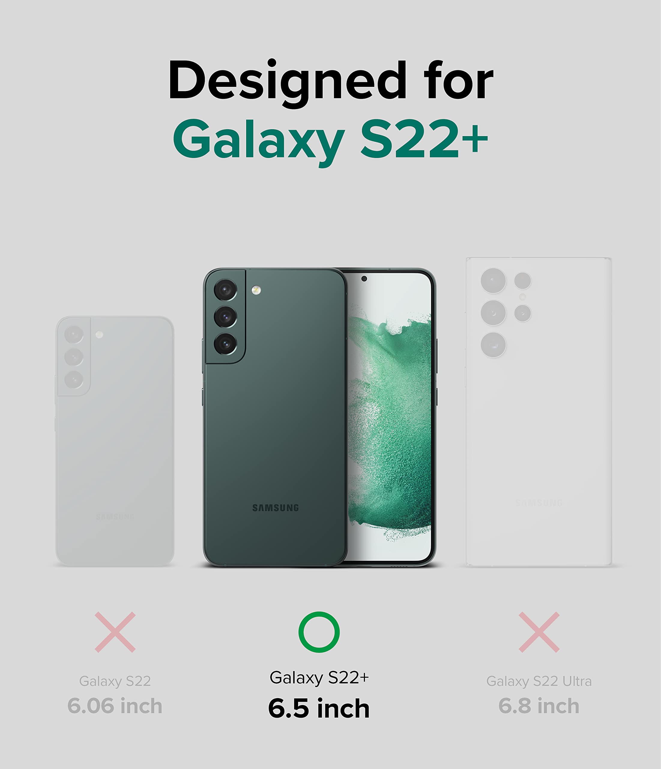 Ringke Fusion X Compatible With Samsung Galaxy S22 Plus 5G Case (2022), Clear Hard Back With Shockproof Enhanced Side Protective