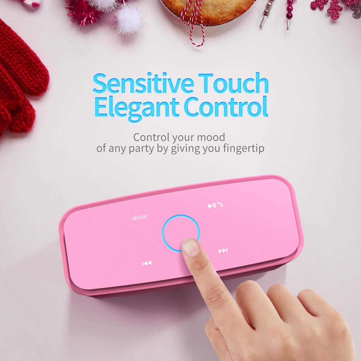 Doss Bluetooth Speaker, Soundbox Touch Portable Wireless Speaker With 12W Hd Sound And Bass, Ipx4 Water Resistant, 20H Playtime,