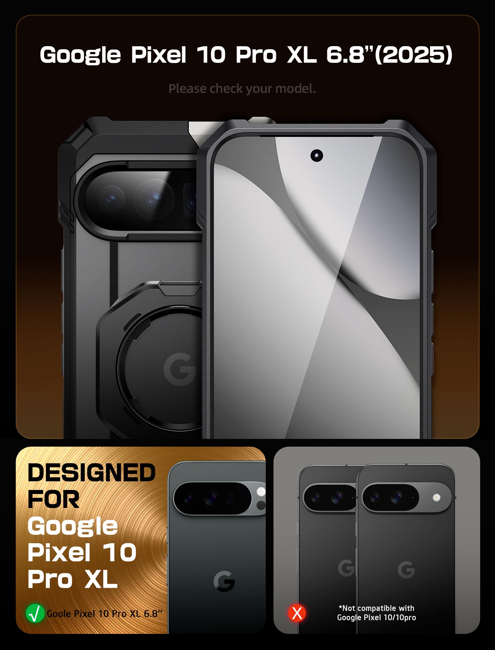 Supcase For Google Pixel 10 Pro Xl Case With Stand (Unicorn Beetle Grip), [Compatible With Magsafe] [Military-Grade Protection]