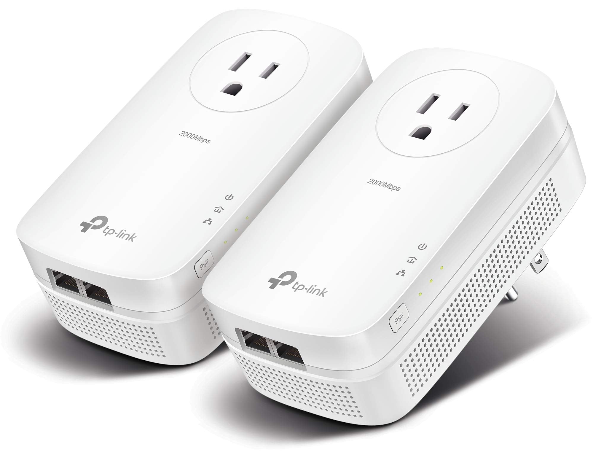 Av2000 2-Port Gigabit Passthrough Powerline Starterkit,2000Mbpspowerlinedatarate