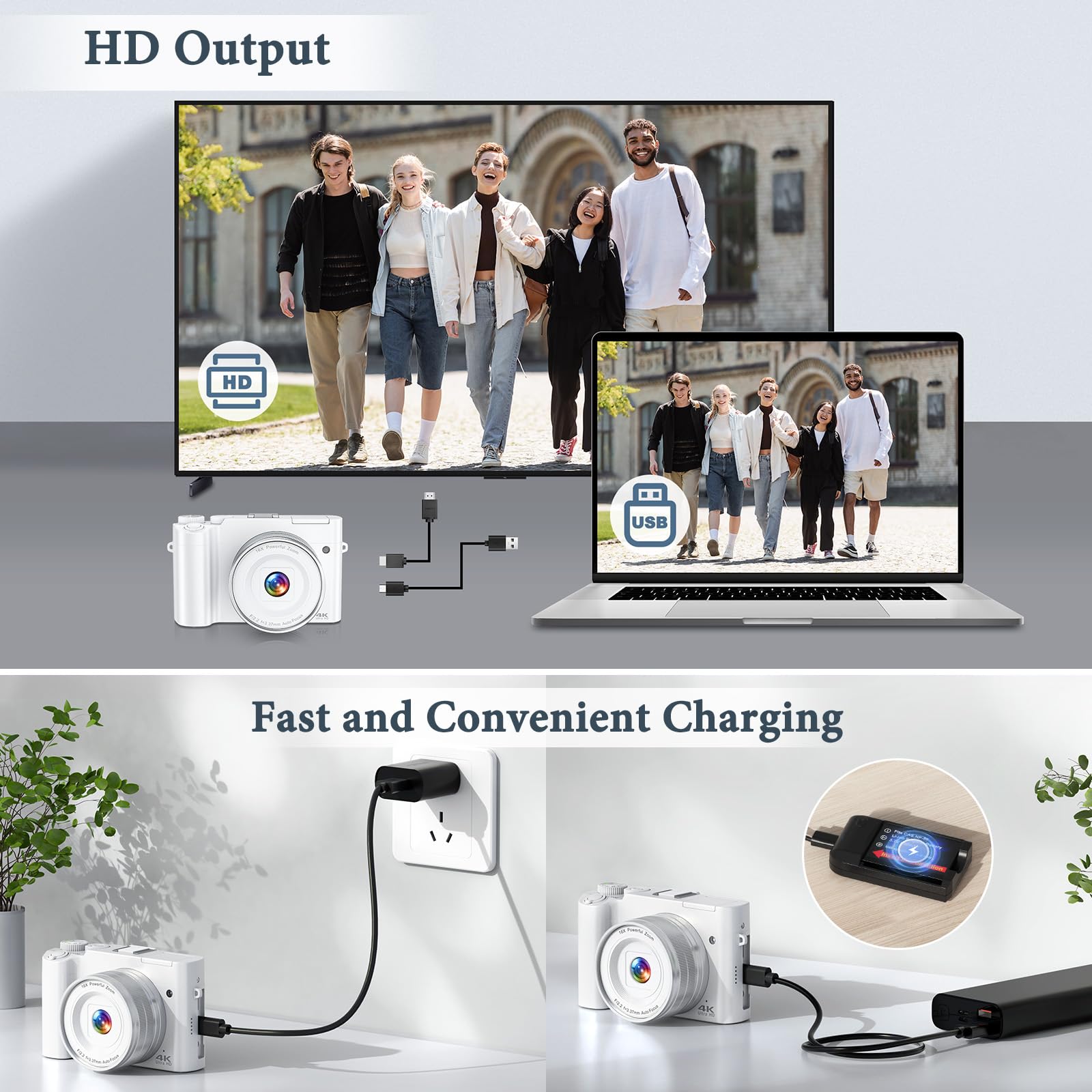 4K Digital Camera, 64Mp Front And Rear Camera For Photography And Video Autofocus 6 Axis Anti Shake, 3'' Selfie Vlogging Camera