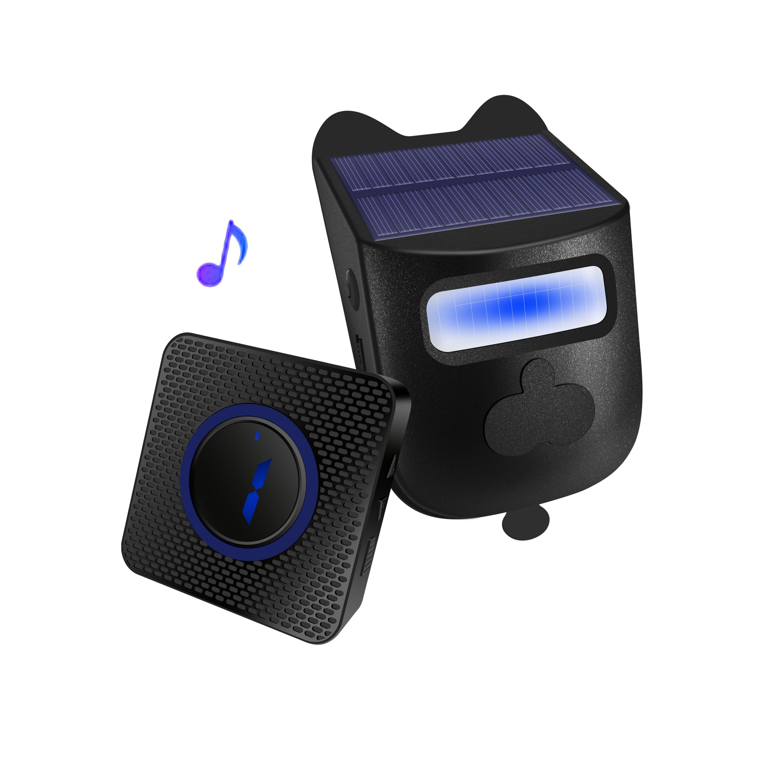 Solar Infrared Sensor Wireless Doorbell,Solar Driveway Alarm, With 1 Solar Wireless Motion Sensor & 1 Plug In Alarm Receiver Doo