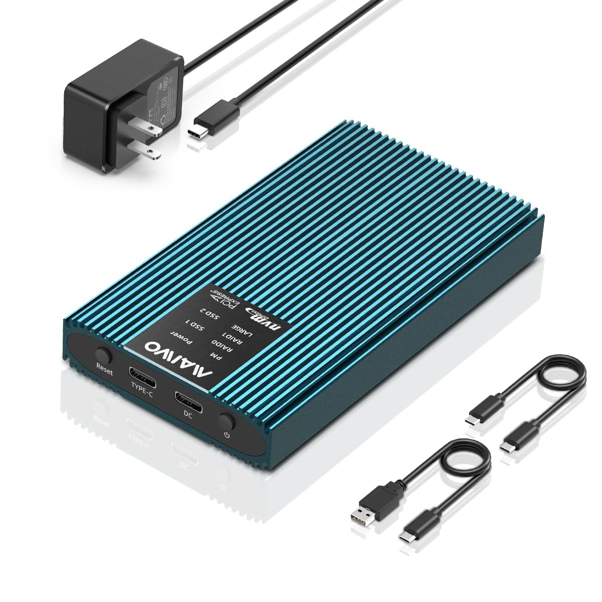 Maiwo M.2 Nvme Pcie Raid Enclosure, Dual Bay Enclosure For M.2 Nvme Pcie Ssd With Raid0/1/Pm/Jbod, Usb 3.2 Gen2X2 Type C 20Gbps Speed, 8Tb Capacity (K2022R)