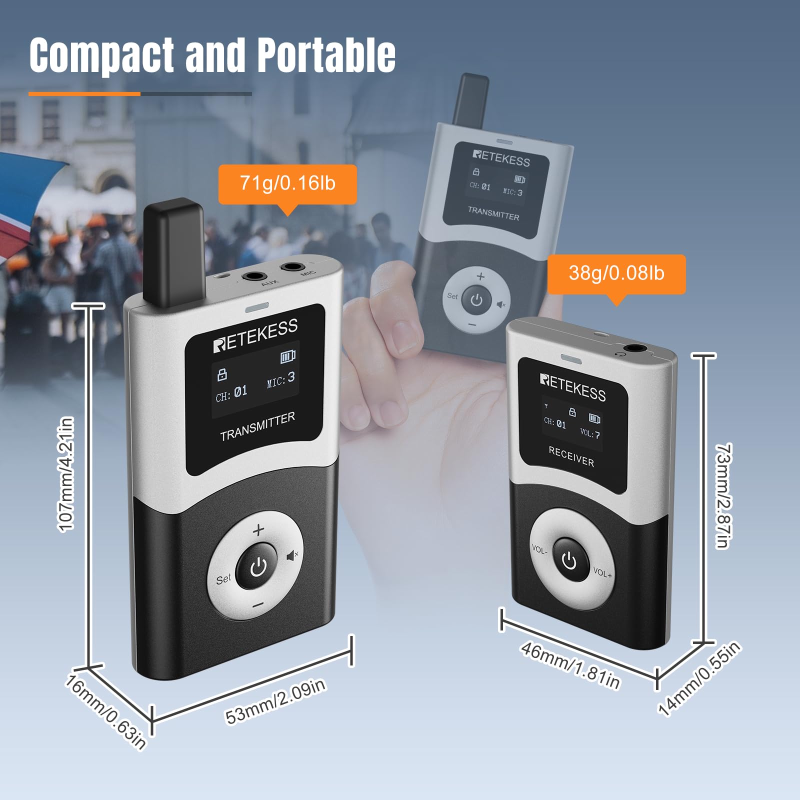 Retekess T130U(4Nd Gen T130) Whisper Tour Guide System,Tour Guide Microphone And Speaker,Clear Sound Quality,One-Key Operation,T