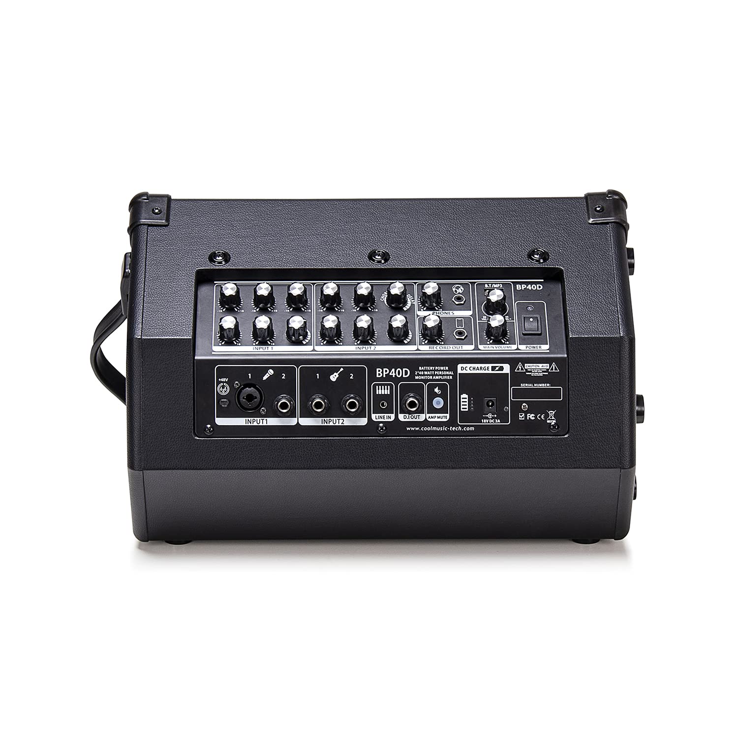 Coolmusic Bp40D Powered Acoustic Guitar Amplifier  Portable Bluetooth Speaker 80W W/Battery With Reverb Chorus Delay Effect, 6 I