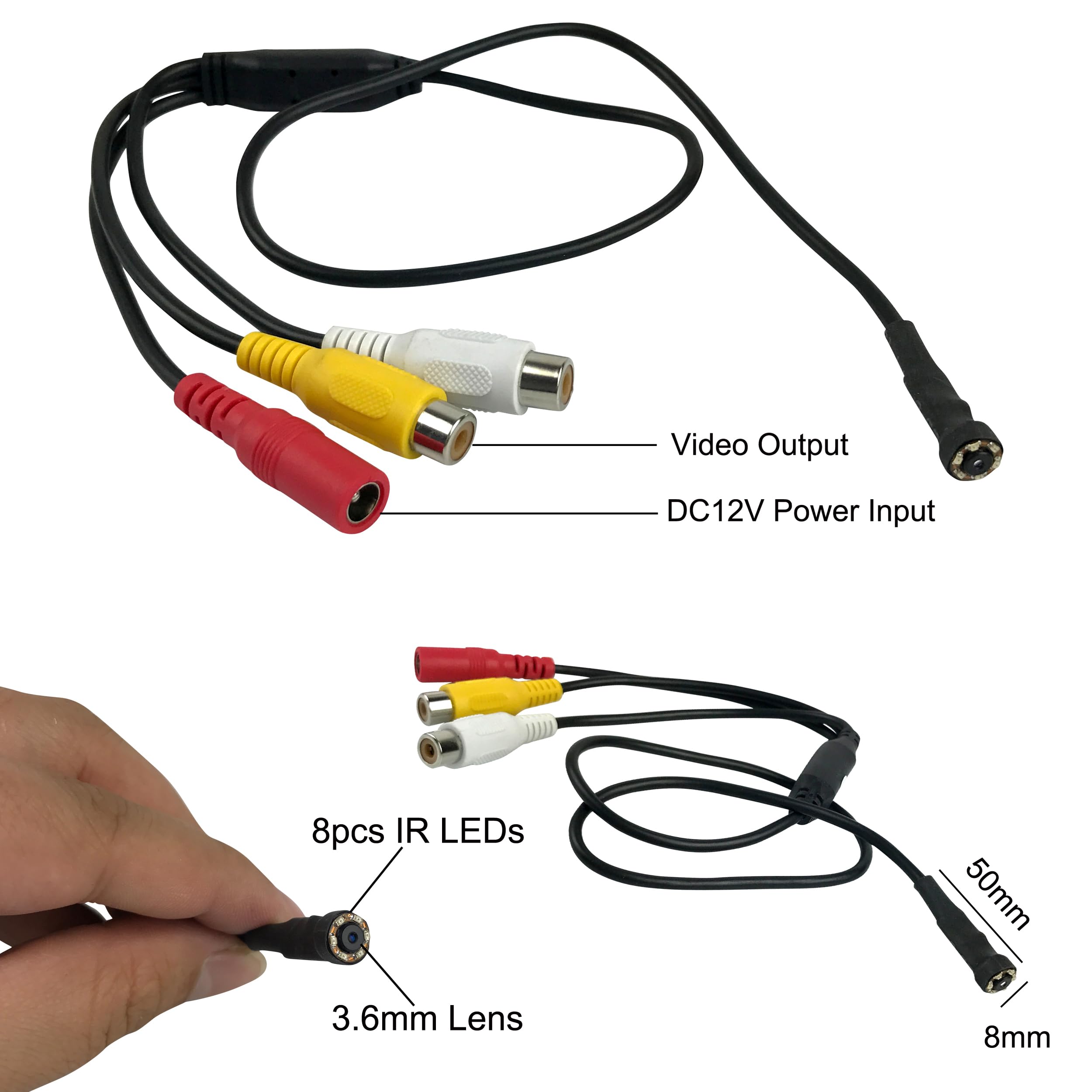 Vanxse Cctv Mini Security Camera Hd 3.6Mm 90Degree 1000Tvl 6Pcs Infrared Ir Leds Night Vision Pipe Snake Inspection Camera Mini