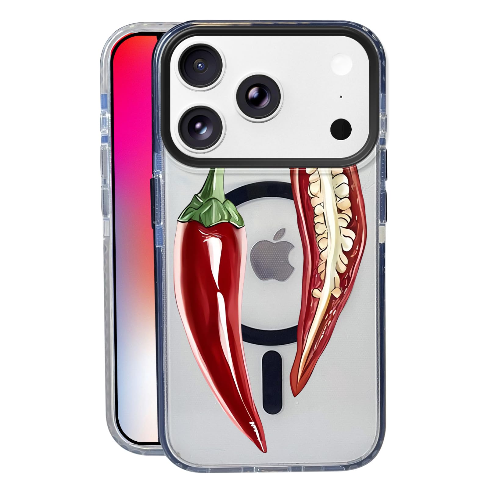 Nimeey Chili Pepper for iPhone 17 Pro Case,MagSafe Compatible,Matte Soft Slim Shockproof Cover,Anti-Fingerprint,Anti-Yellowing,A