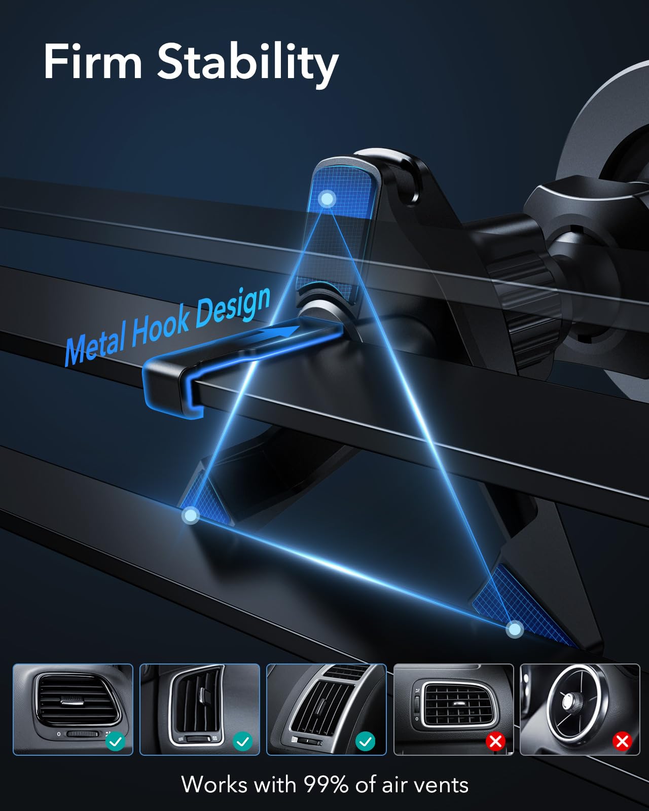 Esr For Magsafe Car Mount, Magnetic Phone Holder For Car Air Vent, Car Phone Holder Mount For Iphone 17/16/16E/15/14/13/12/Samsu