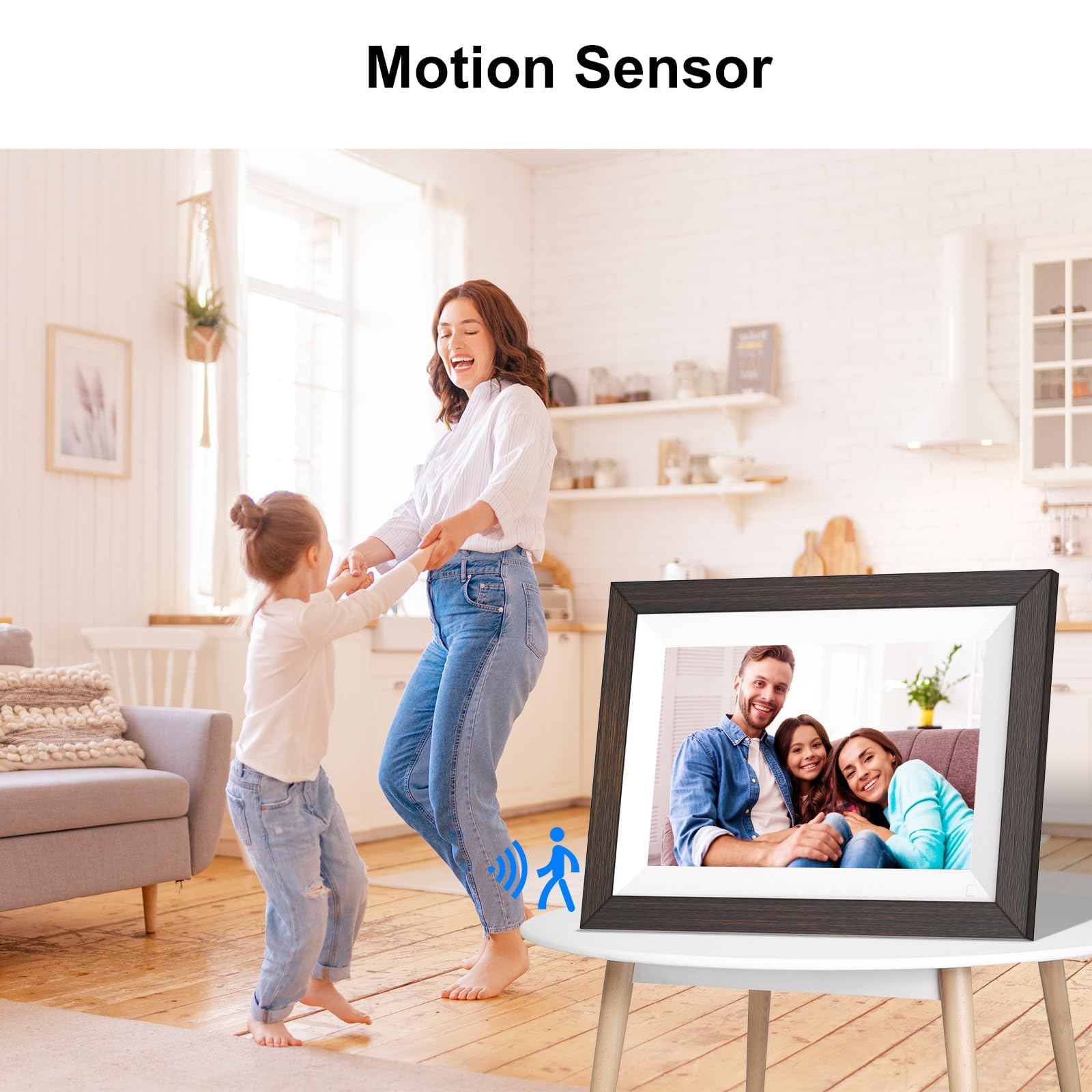 Digital Picture Frame 10.1'' Wood  Smart Photo Frame   32Gb Wifi Frame 1280 * 800 Ips Touch Screen, Auto Rotate, Motion Sensor,