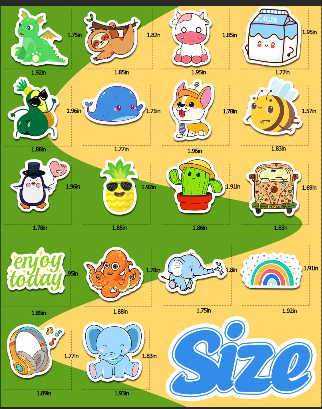 2000 Pcs Cute Stickers For Kids, Water Bottle Stickers For Teens, Kawaii Vinyl Phone Laptop Skateboard Animal Waterproof Sticker