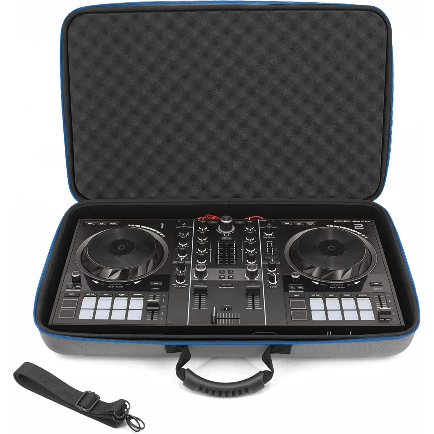 CASEMATIX Travel Case Compatible with Hercules DJ Controller DJControl Inpulse 500 MK2 or Hercules DJControl 300 MK2 - DJ Mixer 