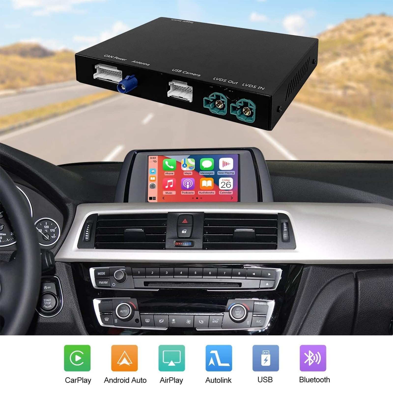 Road Top Wireless Carplay Android Auto For Bmw Nbt System 3 4 5 6 7 Series X1 X3 X4 X5 X6 2012 2016, Support Mirrorlink, Gps/Nav