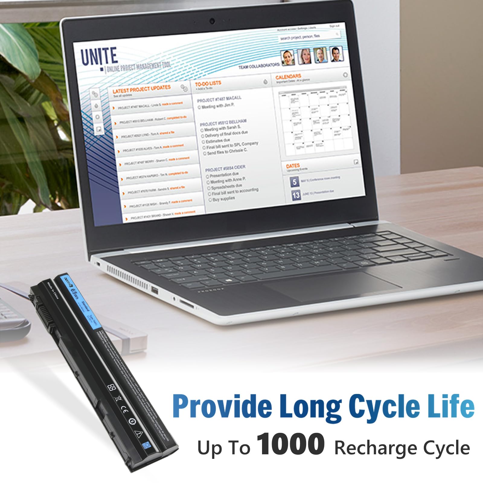 Natno T54Fj 8858X Laptop Battery For Dell Latitude E6420 E6430 E6440 E6520 E6530 E6540 E5520 E5530 E5420 E5430, Inspiron 17R 772