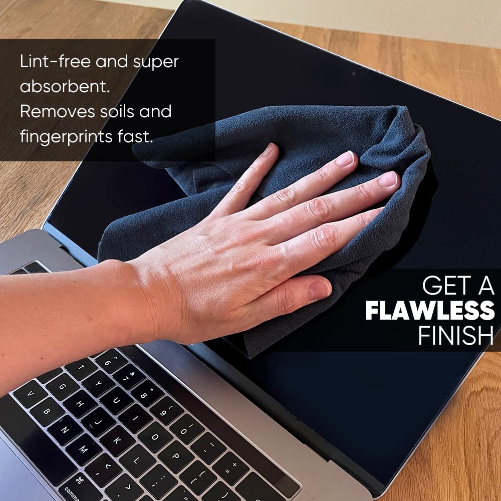 Premium Lens Screen Cleaning Cloth By Microfiber Wholesale | Black | 8   X8    | 10Pk | Soft Microfiber Suede | Compact Size Reu