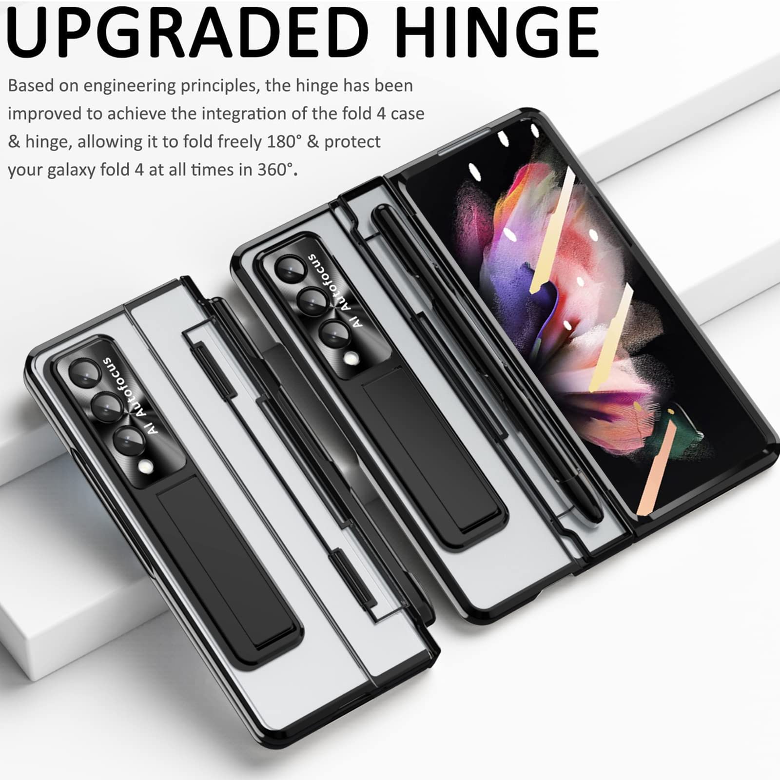 (New) Miimall For Samsung Galaxy Z Fold 3 Case With S Pen & Pen Holder, One Piece Design For Fold 3 Case With Screen Protector &