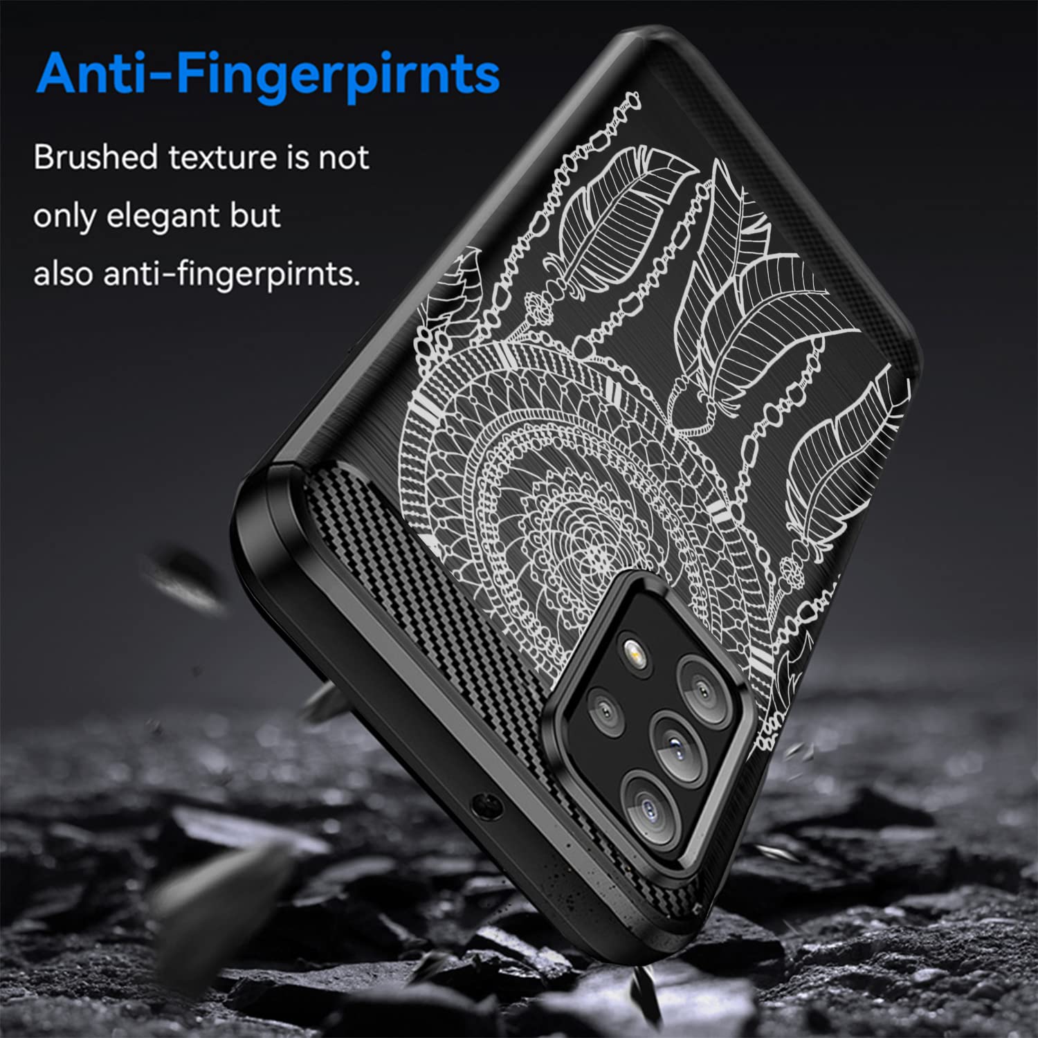 CasesOnDeck Phone Case for Samsung Galaxy A23 5G / A23 Matte TPU Carbon Fiber Dreamcatcher