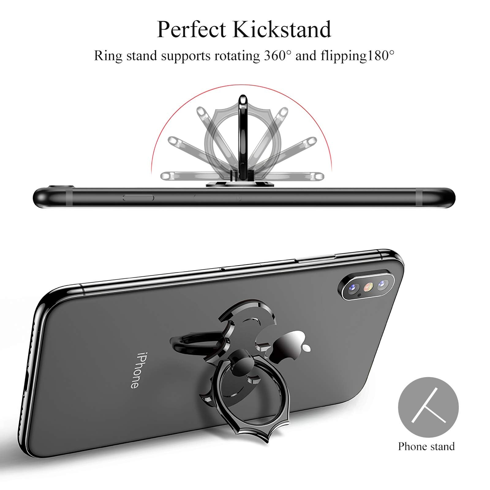 Bat Phone Ring Stand Holder   Oatsbasf Cell Phone Ring Holder Finger Grip 360 Degree Rotation Compatible With Iphone 15/14/13/12