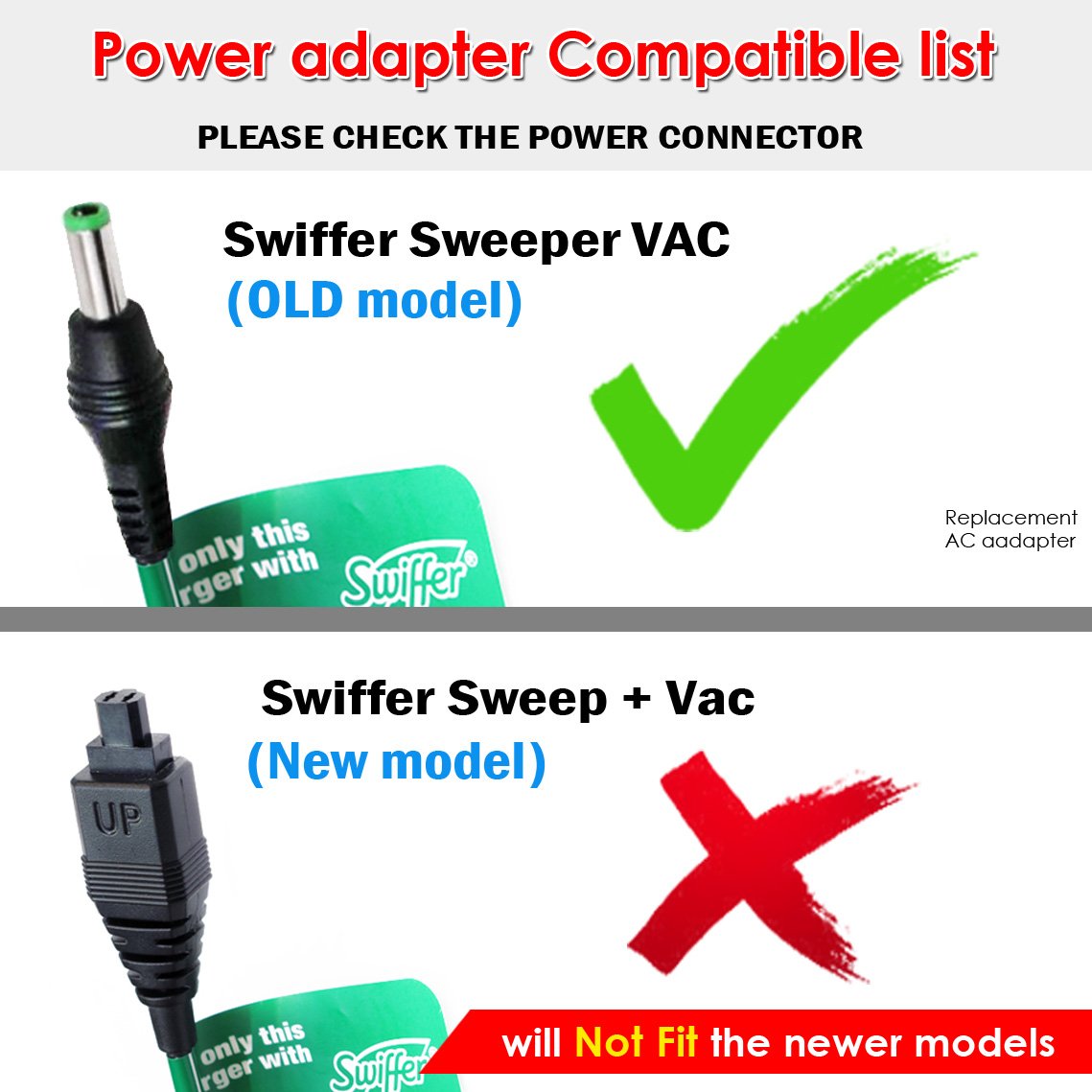 T-Power 9V Charger For Emerson 1-Fs4000 1-Fs4000-000 1Fs4000000 Dch2-100Us.1301 Swiffer Sweeper Vac Vacuum Battery Power Supply