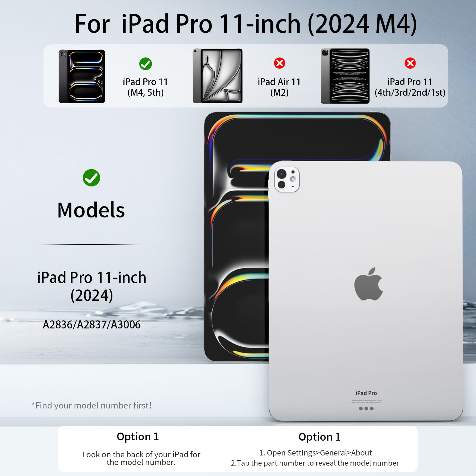 Piznernico Case For Ipad Pro 11 Inch M4 (2024, 5Th Generation) With Pencil Holder, Trifold Stand, Transparent Clear Back Cover,