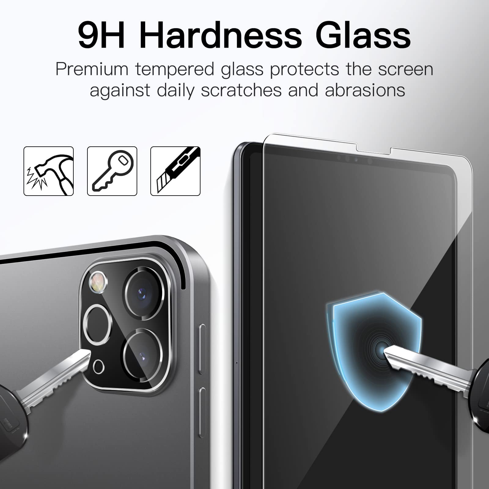 Jetech Screen Protector For Ipad Pro 11-Inch, 2022/2021/2020 (4Th/3Rd/2Nd Generation) With Camera Lens Protector, Tempered Glass