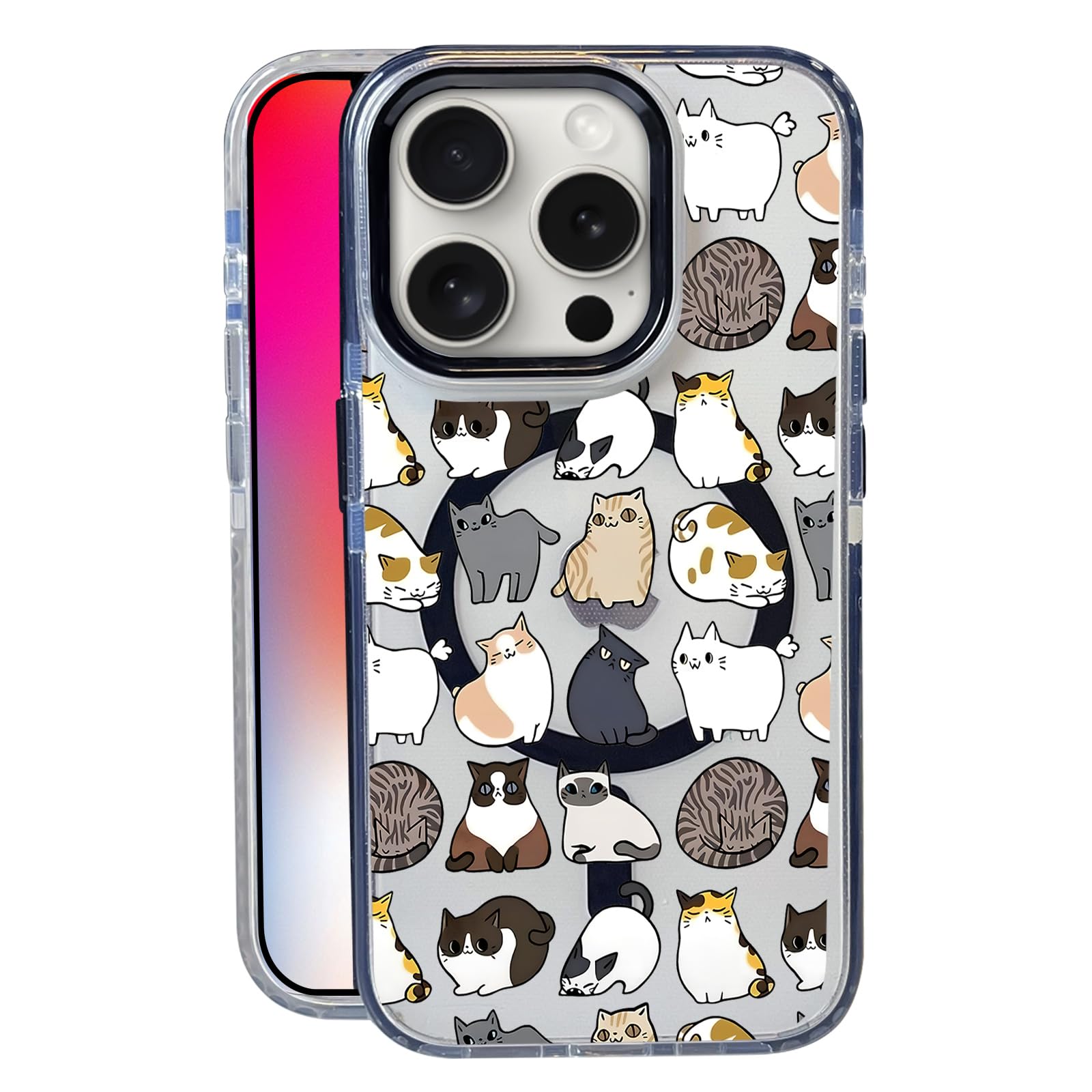Nimeey Cat for iPhone 13 Pro Case,MagSafe Compatible,Matte Soft Slim Shockproof Cover,Anti-Fingerprint,Anti-Yellowing,Anti-Scrat