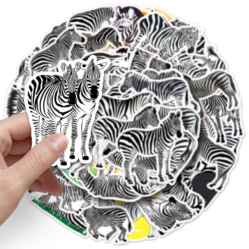 Zebra Stickers |50Pcs Zebra Waterproof Vinyl Decals For Bike Water Bottles Laptop Bicycle Refrigerator Cup Luggage Computer Mobi