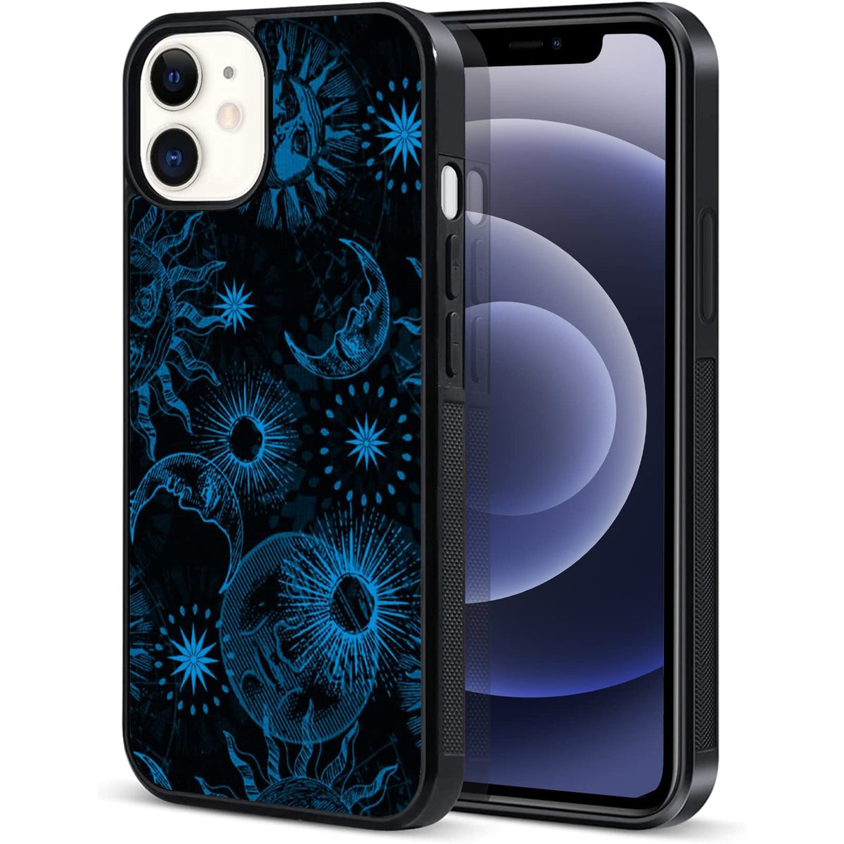 Unnkine Retro Case For Iphone 12 Pro Max Girls Women Art Sun&Moon Design Soft Tpu Hard Back Shockproof Anti Scratch Protective C