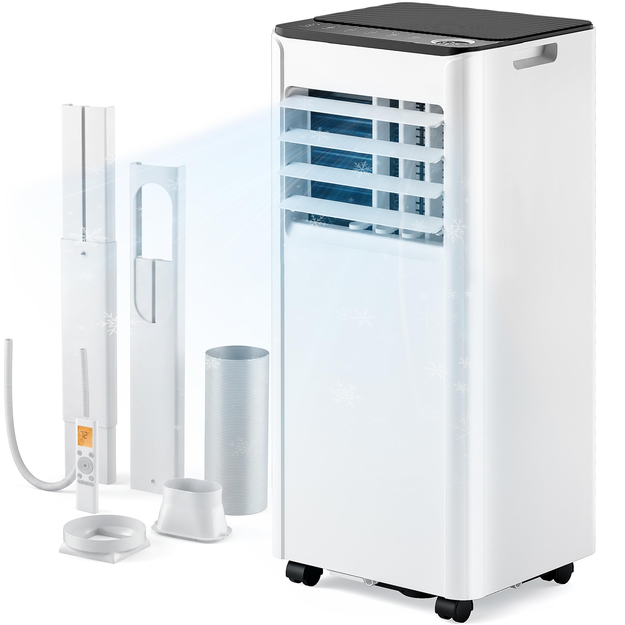 EUHOMY 10,000 BTU Portable Air Conditioner, 3-in-1 Portable AC Unit with Cools, Dehumidifier, Fan, 50 dB Sleep Mode, Cools 450 S