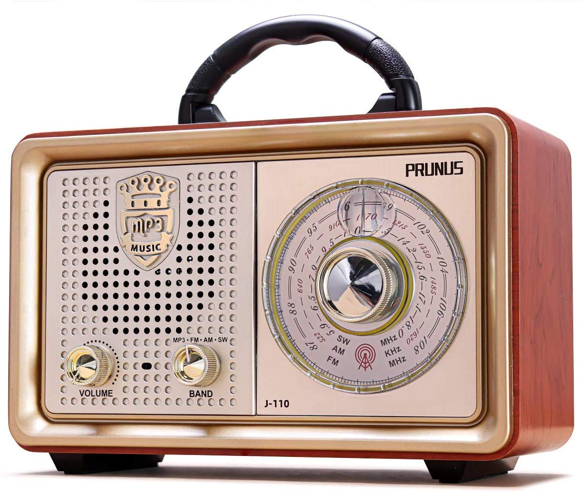 Prunus J 110 Radio Portable Am Fm, Transistor Radio Plug In Wall Or Battery Powered Or Rechargeable Radio For Home Outdoor, Vintage Decor, Retro Bluetooth Speaker With Aux Tf Card Usb Playing