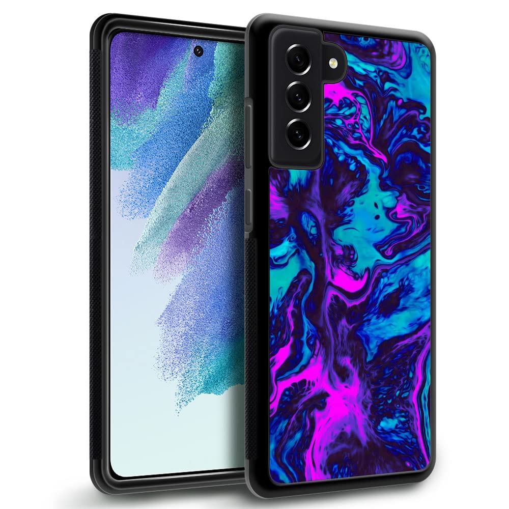 ZHEGAILIAN Samsung Galaxy S23+ Phone Case TPU PC Purple-Blue Quicksand Marble