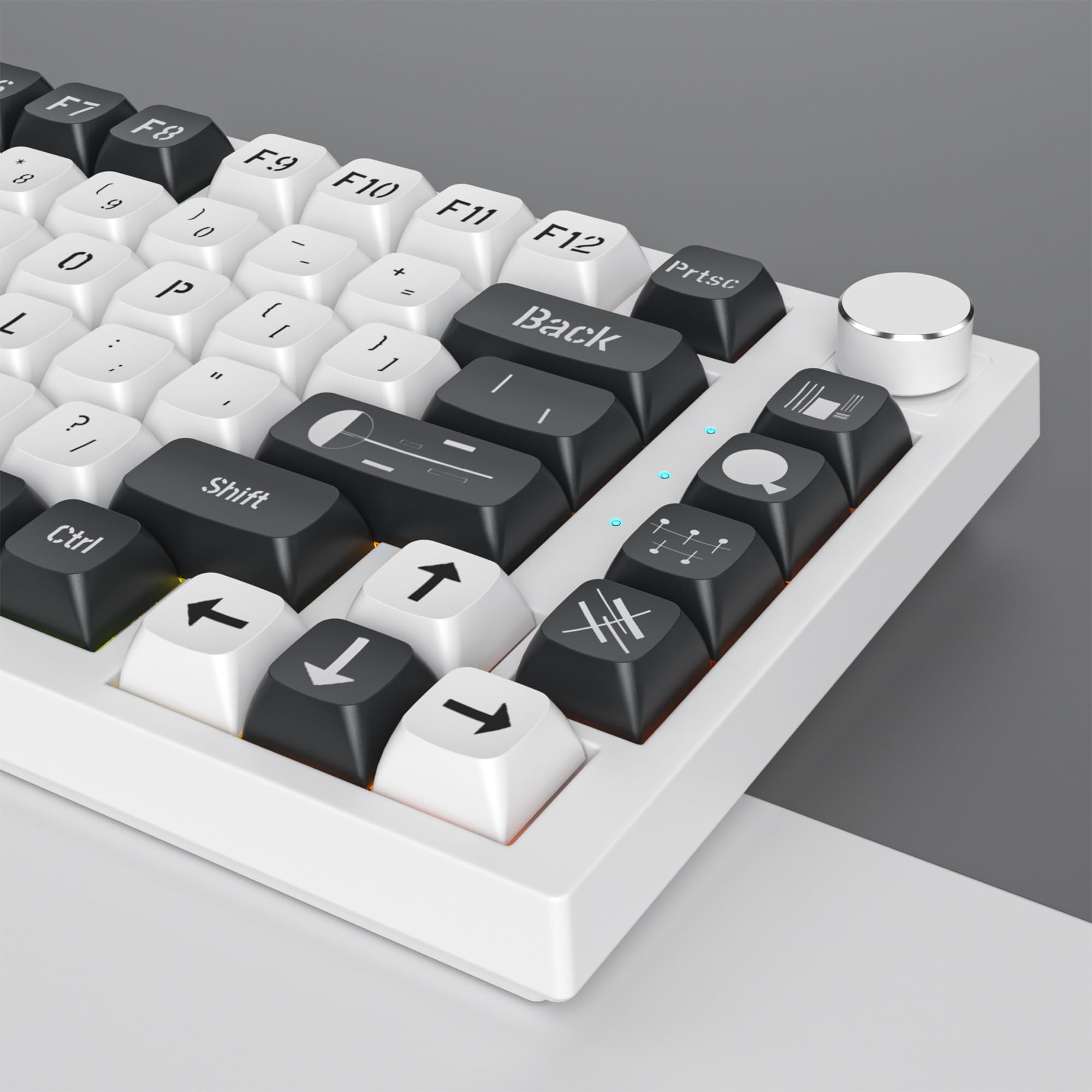 Ussixchare Pbt Keycaps Xda Profile Black White Keycaps Dye Sublimation Custom Keycaps Set For 61/64/68/84/87/100/104 Mx Switches