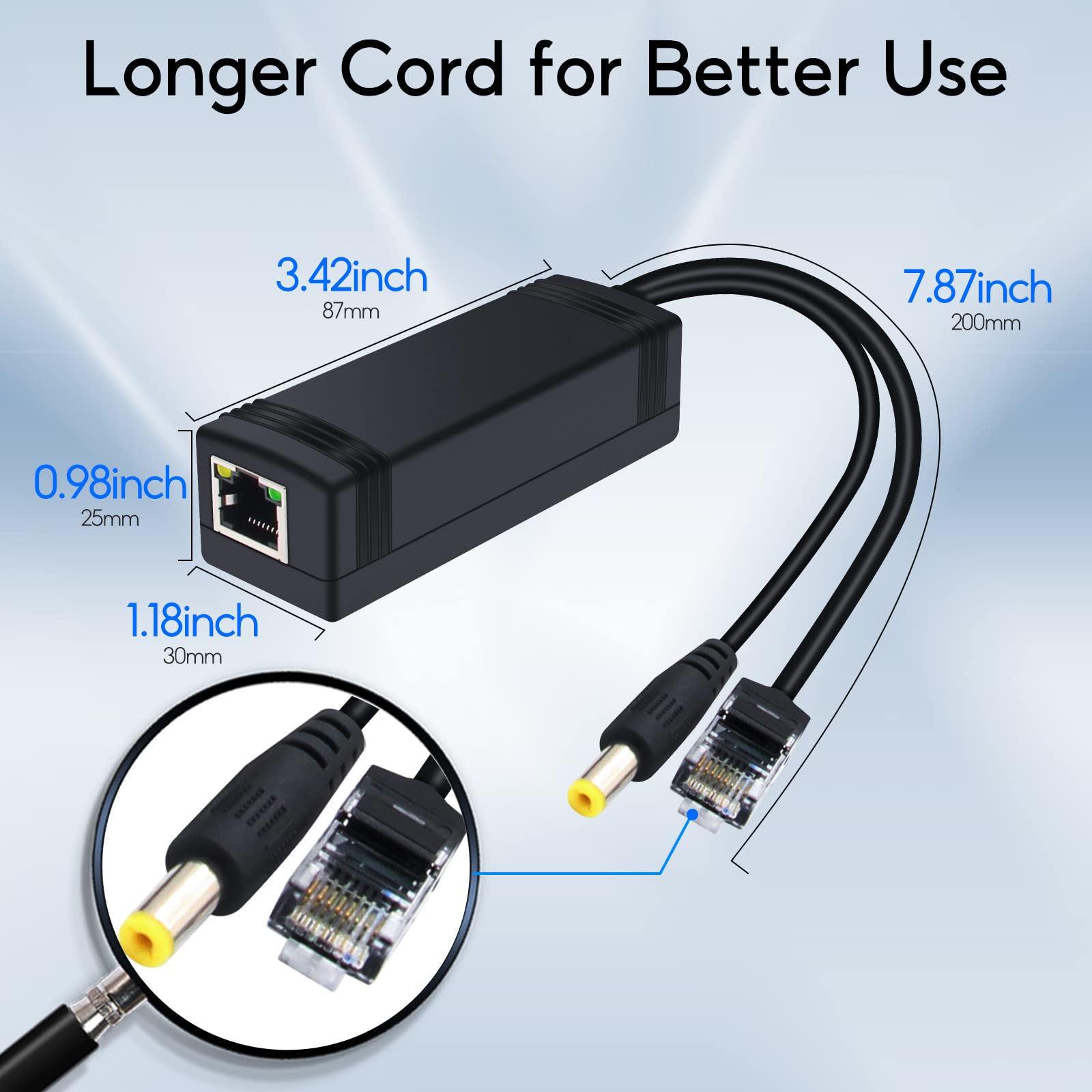 ?Upgrade? Sodola 30W Poe Splittler, 12V 2.5A Output,Ieee 802.3Af/At Standard, Power Over Ethernet Active Splitter Adapter For Se