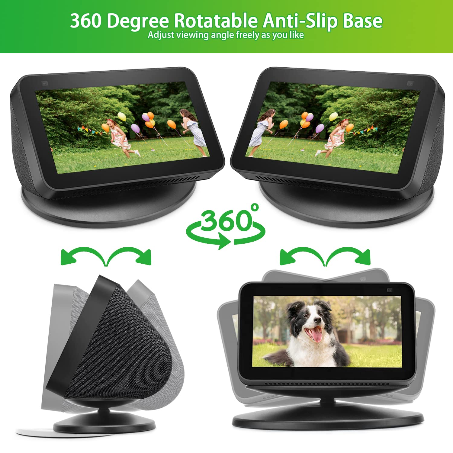 Kosnail Wall Mount For Show 5 & Show 8, Stand For Echo Show 5 & Show 8, 360 Degree Swivel Adjustable Speaker Stand Holder Access