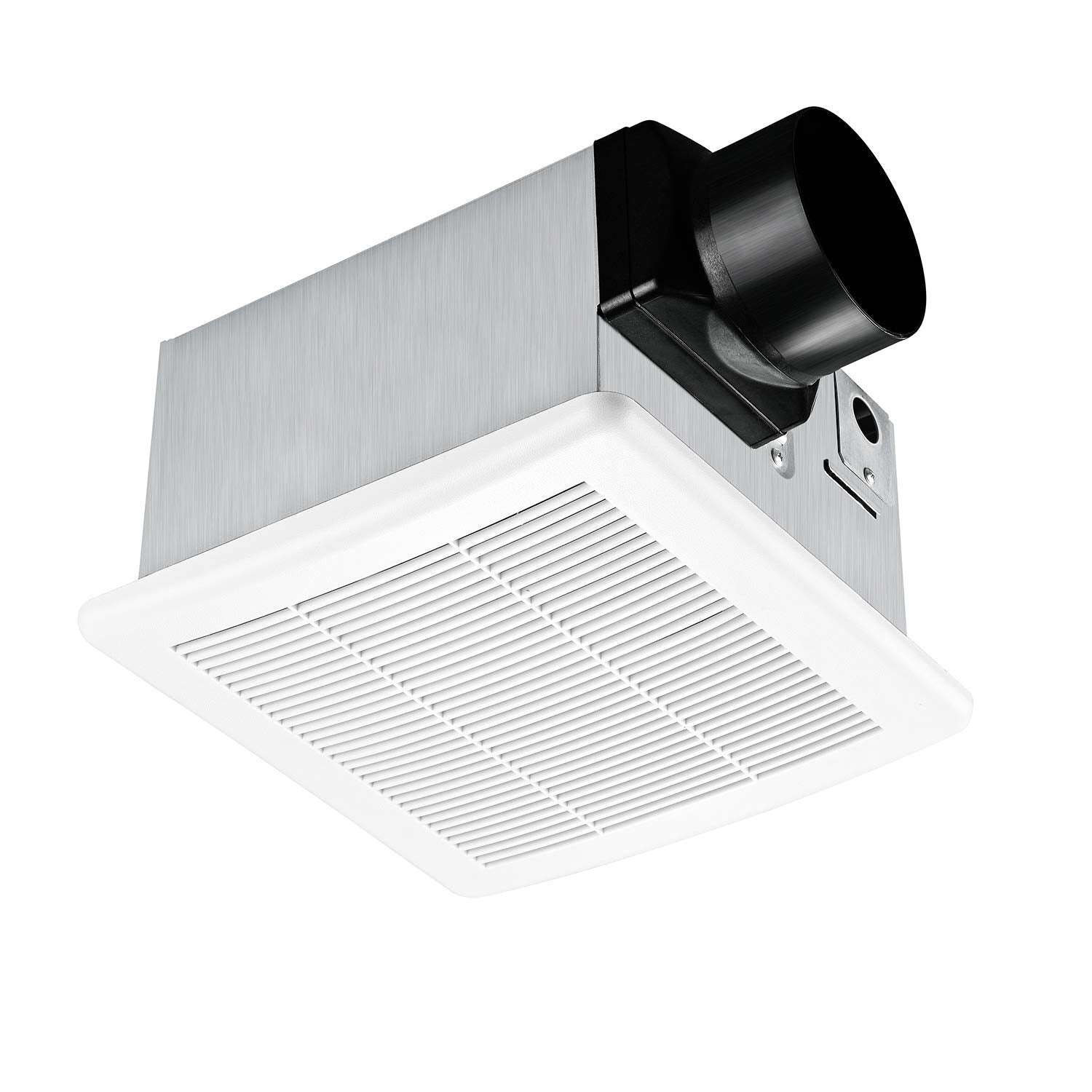 Tech Drive Bathroom Exhaust Fan 90 Cfm 1.5 Sone, Very Quiet Ceiling Mounted Ventilation Fan,White Plastic Grille,Easy To Install