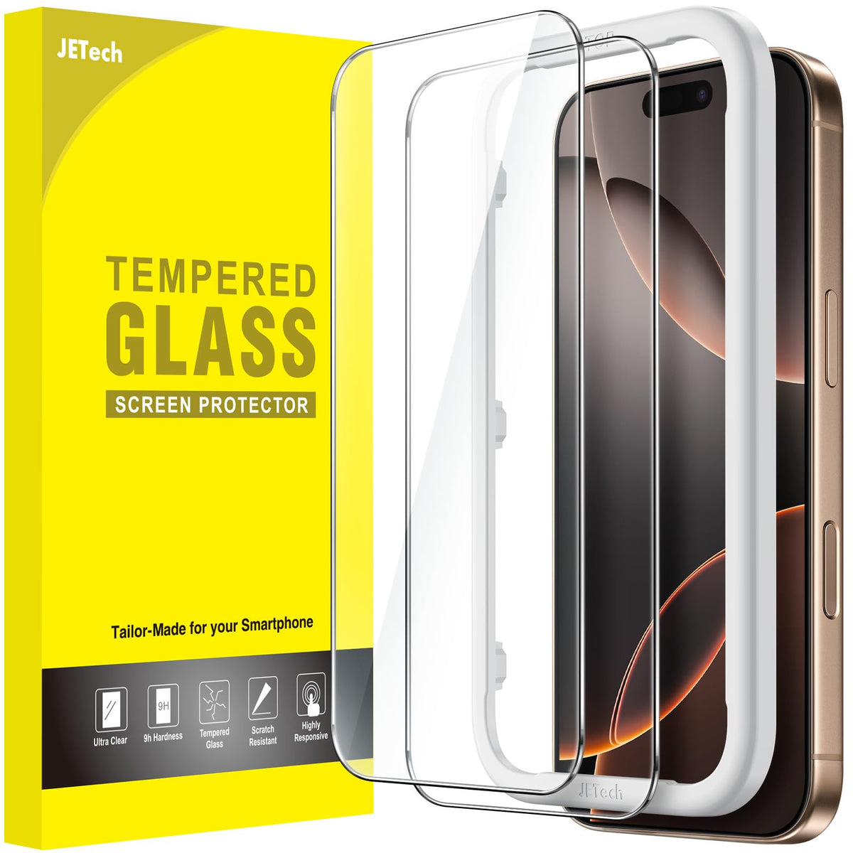 Jetech Screen Protector For Iphone 16 Pro Max 6.9 Inch, Tempered Glass Film With Easy Installation Tool, Case Friendly, Hd Clear