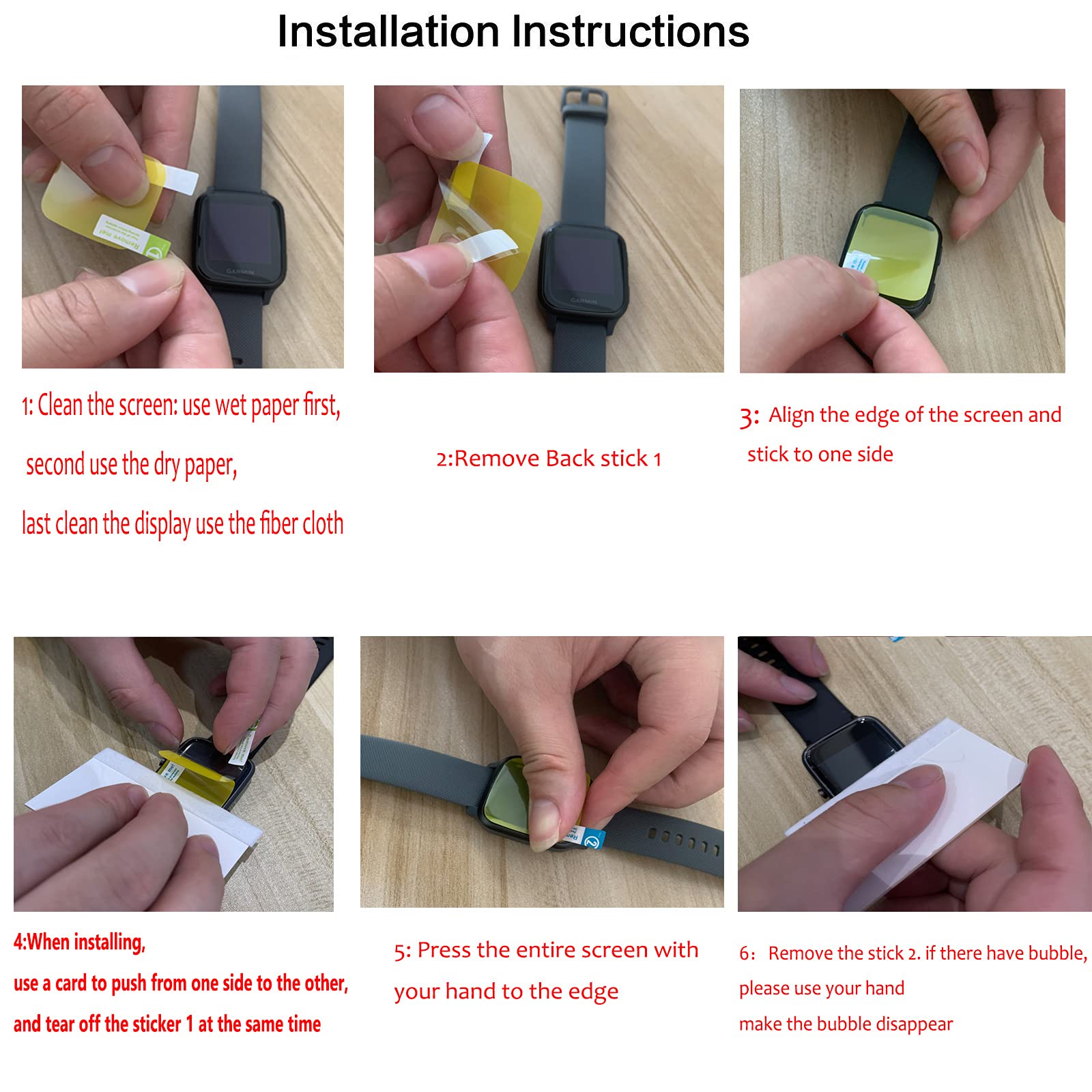 Lamshaw Compatible For Touchelex Smart Watch Screen Protector, [6 Pack] Full Coverage Tpu Clear Film Compatible For Touchelex Sm