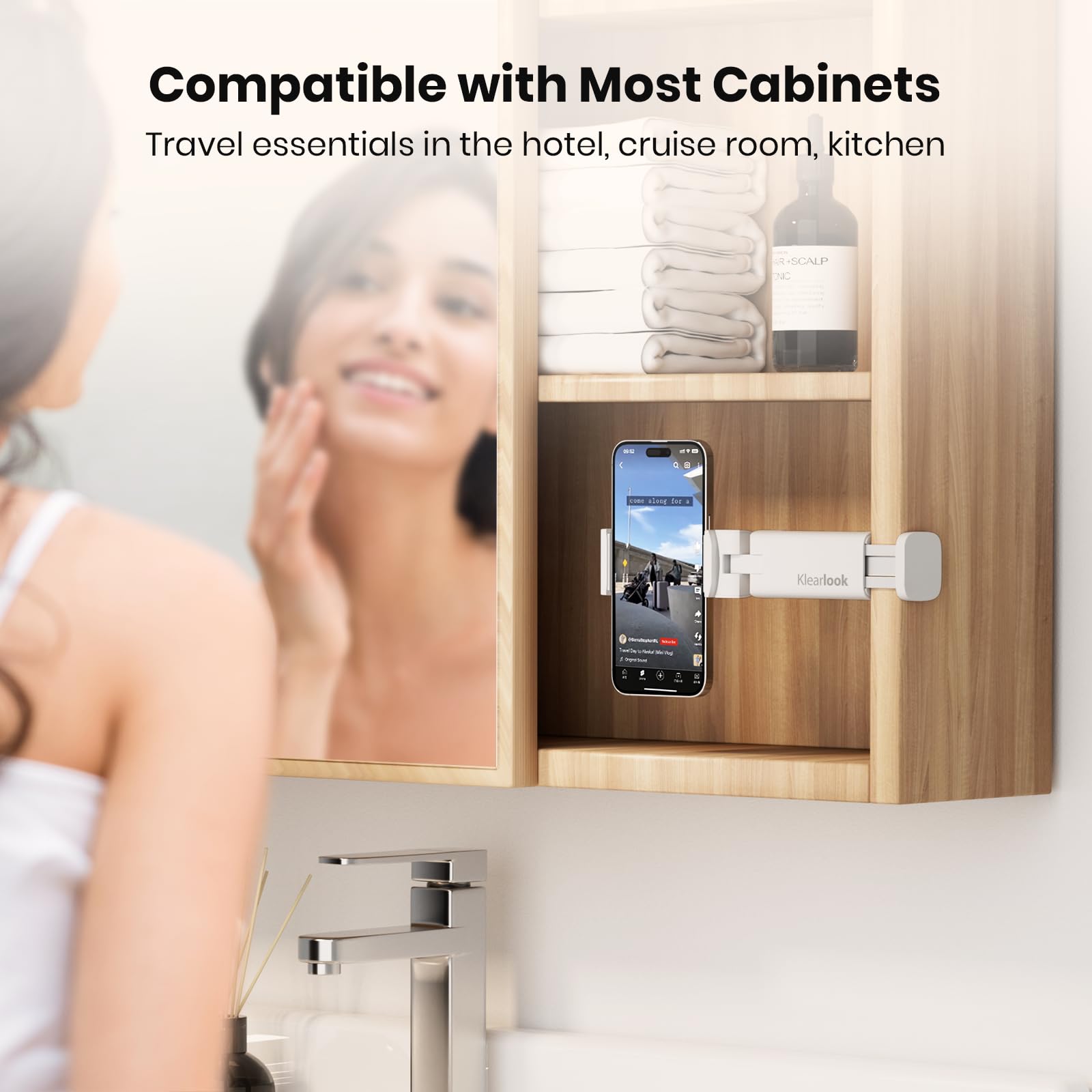 2 Pack Universal Airplane Phone Stand Holder, Klearlook 360 Degree Rotation Travel Essentials Phone Mount For Desk, Handsfree Fl