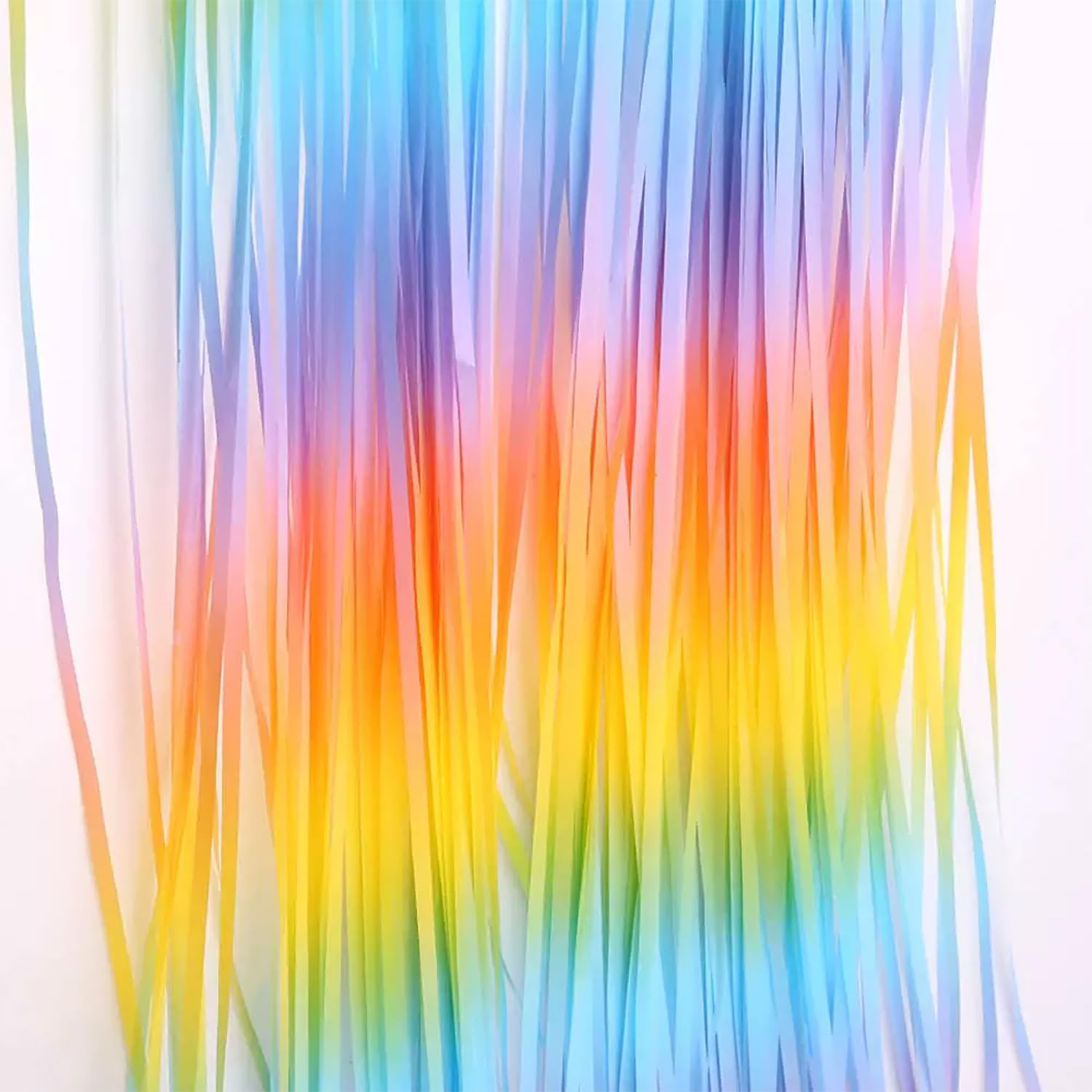 Decockrat 3 Pack Foil Fringe Backdrop   Pastelrainbow Shiny Tinsel Curtains For Party Decoration/Photo Booth Props   3.3X8.2 Ft