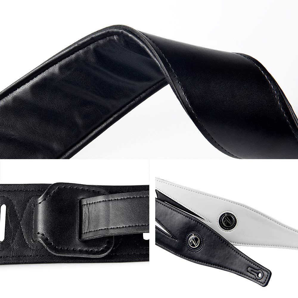 Yueko Cool Lightning Pattern Guitar Strap For Electric Guitar/Bass (White)