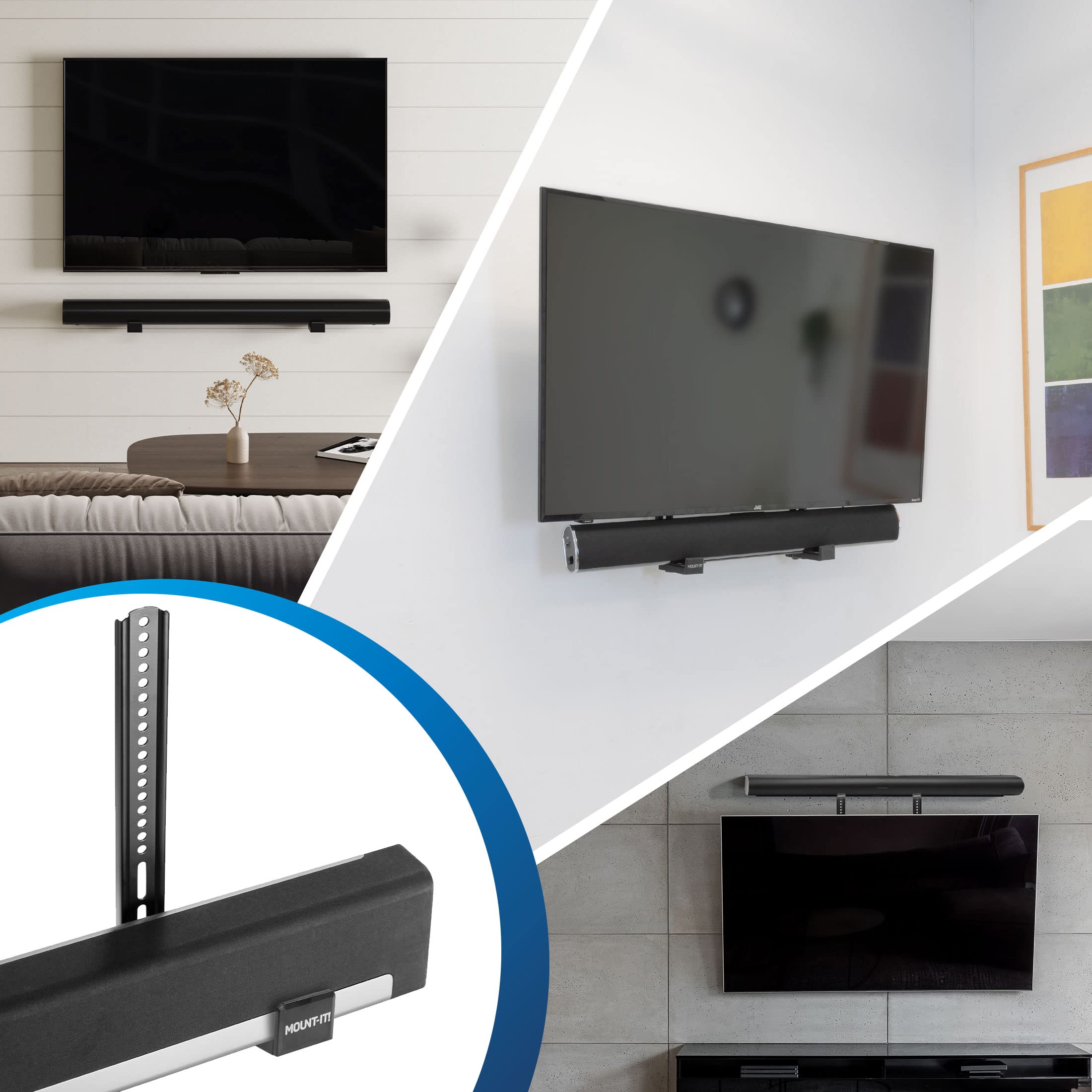 Mount It! Soundbar Mount For Tv And Wall Mounting | 2 In 1 Soundbar Bracket For Back Of Tv Or Wall Mount Installation | Universa